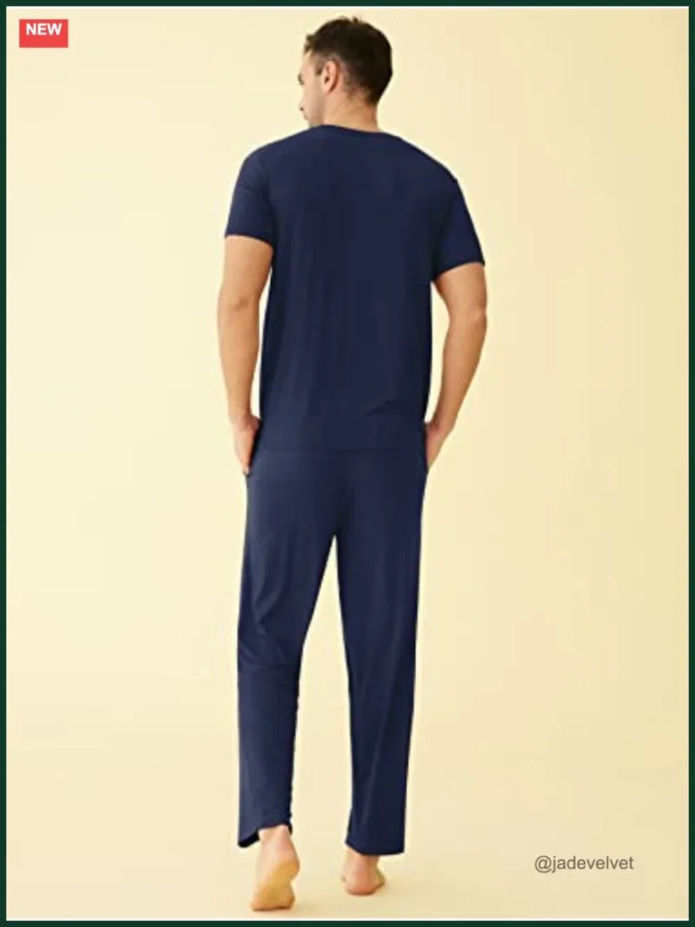 Men's Viscose Pajama Set with Pockets Short Sleeve